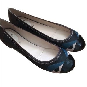 Fendi Monster Label Ballerina/Calfskin Flat